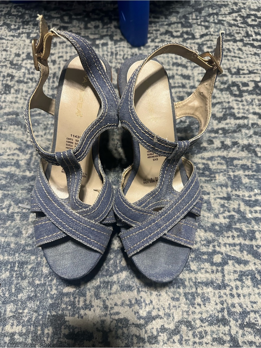 Denim Blue Strappy Women’s Heels